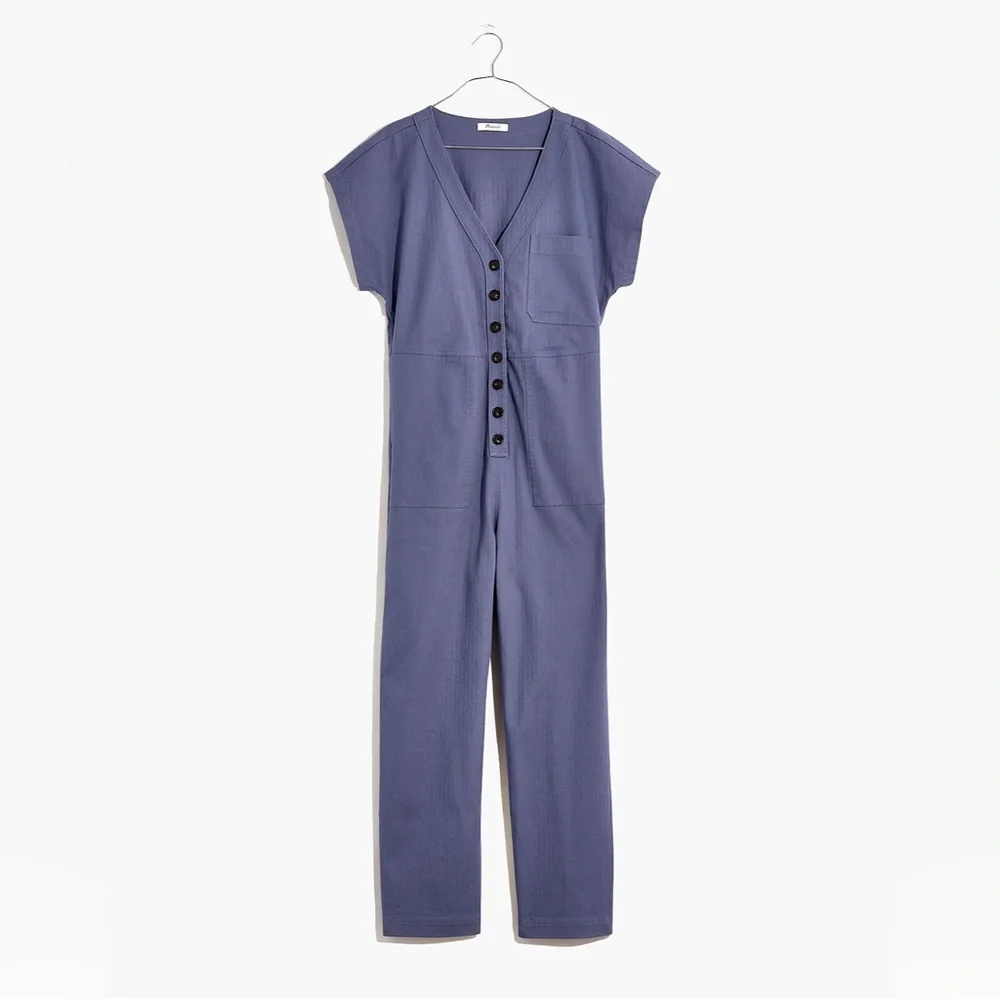 Madewell Cap-Sleeve Jumpsuit - Sunfaded Indigo S - Picture 4 of 7